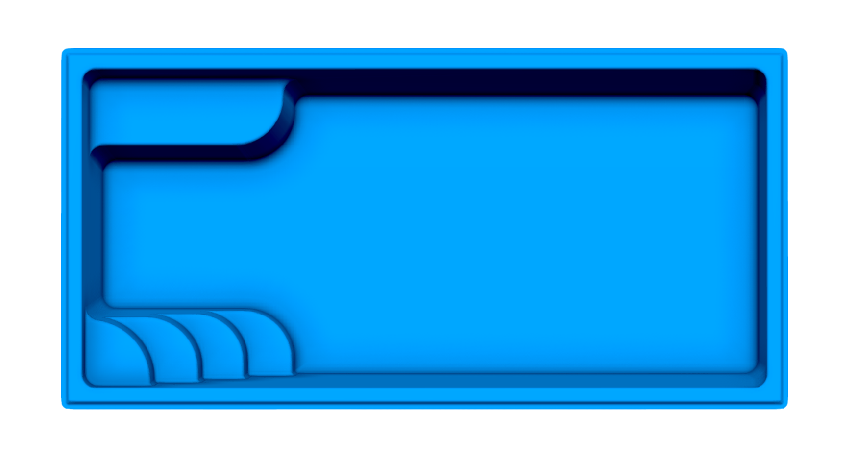Cyberlane (no spa) fiberglass pool shell